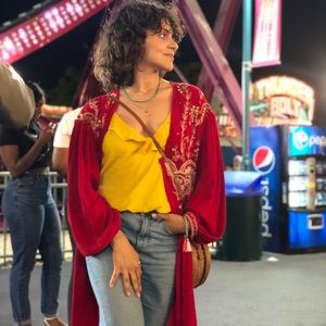 Free People kimono with bead detail